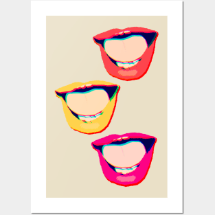 Groovy Old School Pop-Art Style Colorful Mouth Stack Posters and Art